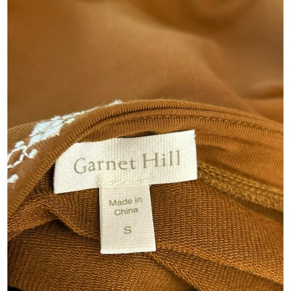 Garnet Hill Women's Brown White Embroidered Pocket-Detail Knit Dress Size Small - Picture 6 of 6